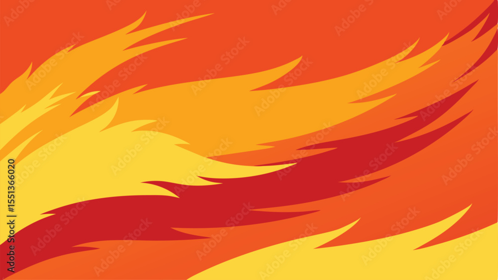 Poster abstract flame design with gradient colors and transparent background for creative projects