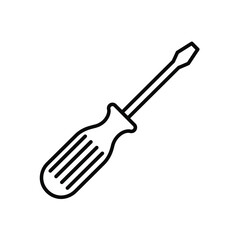 Black Silhouette Vector Screwdriver Icon White Background 1