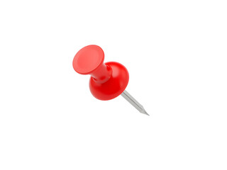 Single Red Pushpin Office Supply Stationery Item Isolated Against isolated on a transparent background