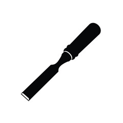 Black Silhouette Wood Carving Chisel Vector Icon woodworking