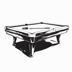 Empty billiard table image vector isolated on a white background 