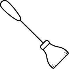chalk and duster icon line art vector illustration on transparent background