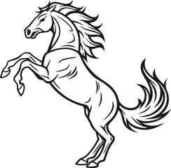 horse jumping vector