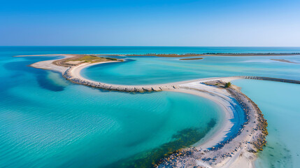Waves gently kiss the Australian shore under a tropical blue sky, inviting summer travel to this island paradise