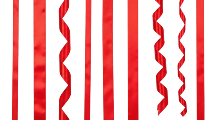 Red ribbons on black background