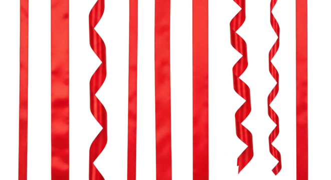 Red ribbons on black background