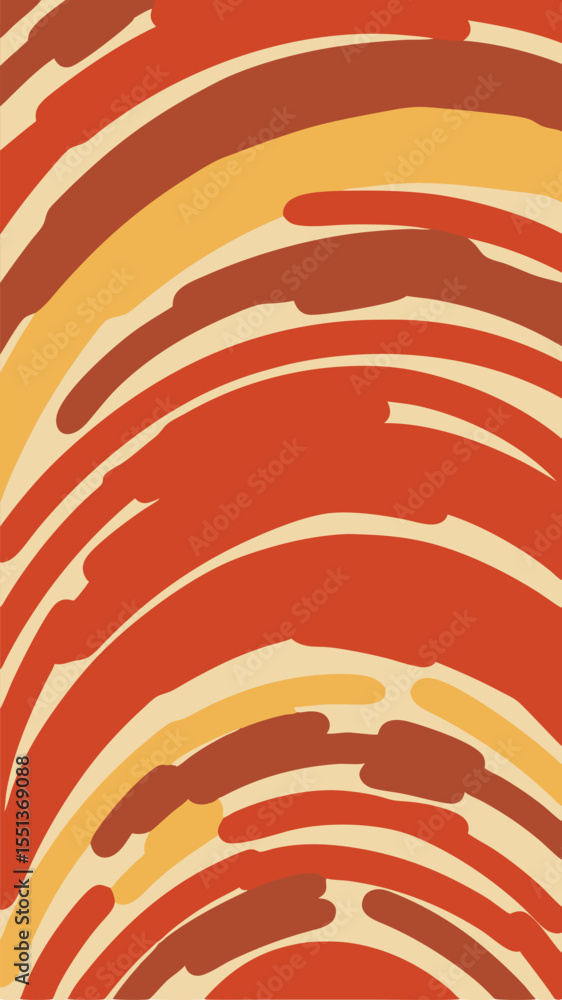 Aufkleber abstract earth tone design illustrating overlapping curved brushstrokes with warm and complementary 