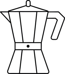 coffee maker icon line art vector illustration on transparent background