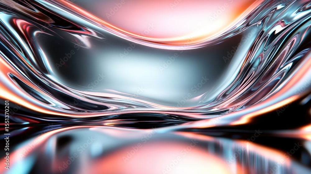 Poster a stunning visual of fluid shapes in vibrant colors, creating a mesmerizing effect that intrigues an