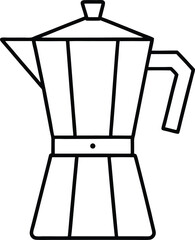 coffee maker icon line art vector illustration on transparent background