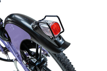 Modern electric bike with battery on isolated background