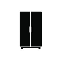 Black Silhouette Vector Wardrobe Icon White Background 1
