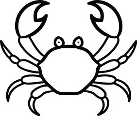 crab icon line art vector illustration on transparent background
