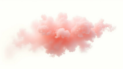 Fototapeta premium Cloud Light coral smoke fluffy cloud form, isolated on a clean white background