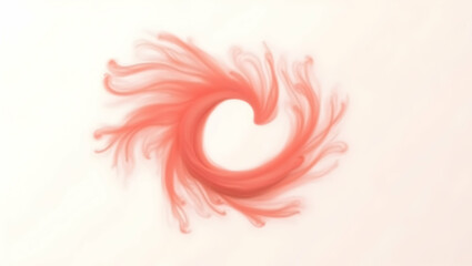 Obraz premium Cloud Light coral smoke smoke ring puff, isolated on a clean white background