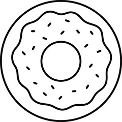 doughnut icon line art vector illustration on transparent background