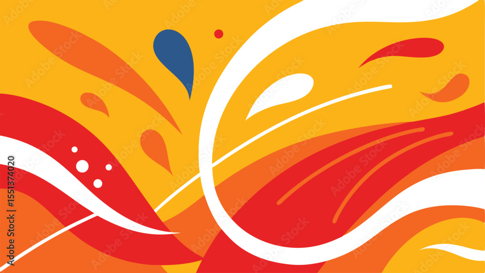 Poster abstract composition of bold colors and dynamic forms for creative graphic design projects