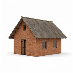 Modern architecture in Africa traditional clay house with straw roof

