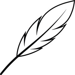 Obraz premium feather icon line art vector illustration on transparent background