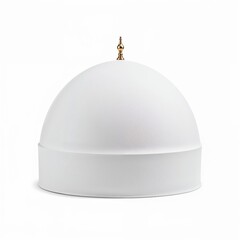 Modern architecture in Africa minimal white dome with golden finial


