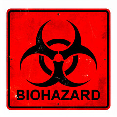 old biohazard sign isolated on white