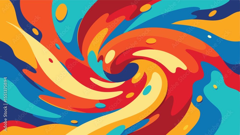 Poster abstract colorful swirl of dynamic shapes and smooth curves ready for your creative projects