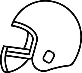 cricket helmet icon line art vector illustration on transparent background