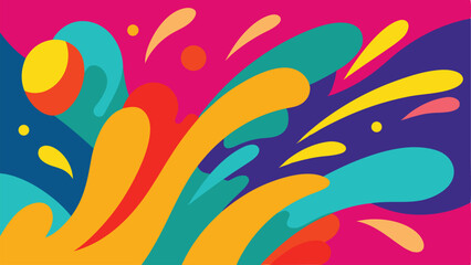 Naklejka premium Abstract colorful splash art design with vivid hues and fluid shapes on transparent background