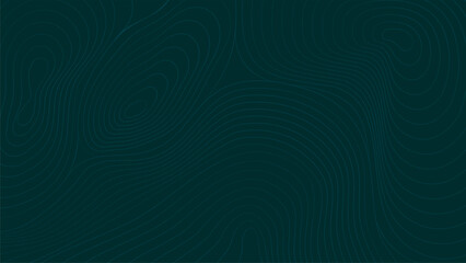 Dark teal background with abstract swirling lines resembling topographic maps or ocean waves. Minimalist design, vector art. Perfect as a texture or background.