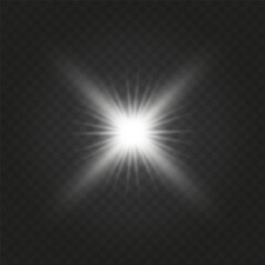 Realistic Sun Light Rays Effect on Transparent Background