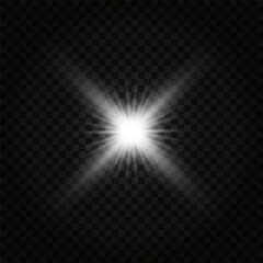 Realistic Sun Light Rays Effect on Transparent Background