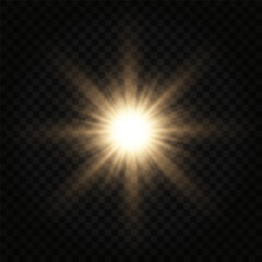 Realistic Sun Light Rays Effect on Transparent Background