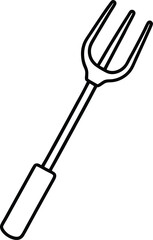 garden fork icon line art vector illustration on transparent background