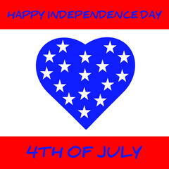 American flag with heart independence day background illustration usa 4th of july