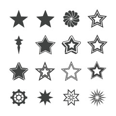 Obraz premium Collection of Unique Star Shapes in Various Styles – Isolated on Transparent Background