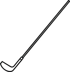 hockey stick icon line art vector illustration on transparent background