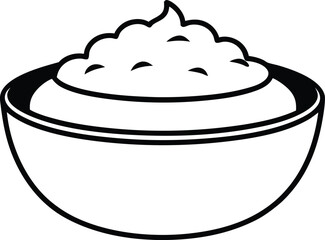 hummus bowl icon line art vector illustration on transparent background