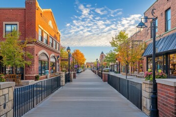 Fototapeta premium Aurora Illinois. American Architectural Background of Aurora Town Street View