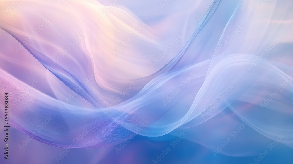 Aufkleber abstract fabric flowing in pastel colors, serene studio setting