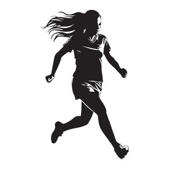 Woman soccer player silhouette