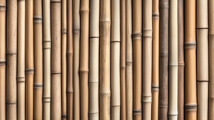 Fototapeta premium Interior design bamboo, eco-friendly and furniture concept. Bamboo texture background with natural colors and patterns.