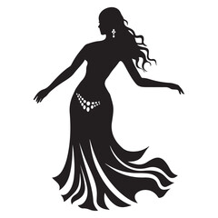 Belly Dance Silhouette Clipart, Oriental Dance