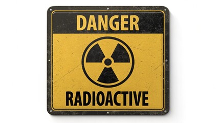 Fototapeta premium Radiation hazard warning sign white danger.