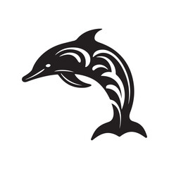 Fototapeta premium Dolphin Mandala Silhouette Clipart, Ocean Art