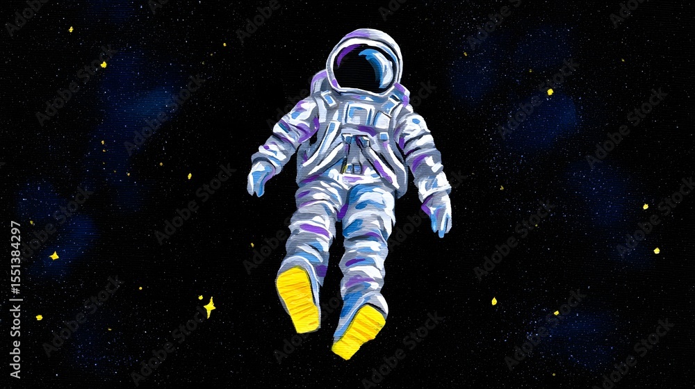 Poster astronaut floating in the vastness of space
