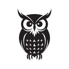 Naklejka premium Owls Silhouette Clipart, Nocturnal Birds