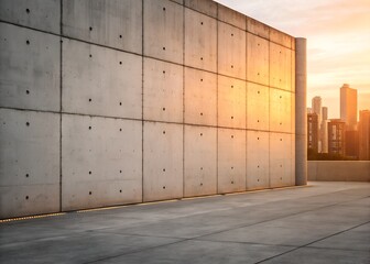 Industrial Concrete Texture with Warm Orange Ambient Lighting Rough Concrete Surface Under Soft Orange Glow – Urban Backdrop Modern Industrial Wall with Ambient Orange Light for Design Use Concrete