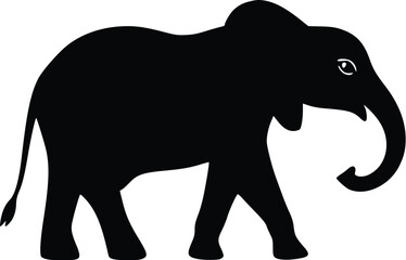 Obraz premium African elephant silhouette illustration, editable vector graphic, simple design