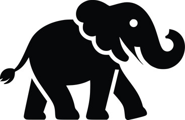 Fototapeta premium Editable vector silhouette of an elephant walking, simple icon design