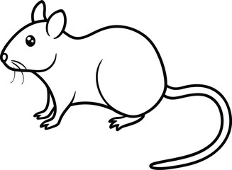 mouse icon line art vector illustration on transparent background	

